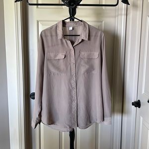 Long sleeve top with button down front